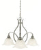 Murray Feiss F2049/3AP Morningside Three-Light Chandelier in Antique Pewter and White Alabaster Glass