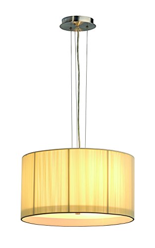 SLV Lighting Lasson PD 3 Pendant with Beige Shade and Satin Acrylic Shade