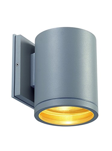 SLV Lighting Rox - 1 Light Outdoor Wall Lamp - Silver Grey Finish