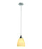 SLV Lighting 7133660U Contemporary Orion S 1-Light Pendant - Chrome Finish - Beige Glass