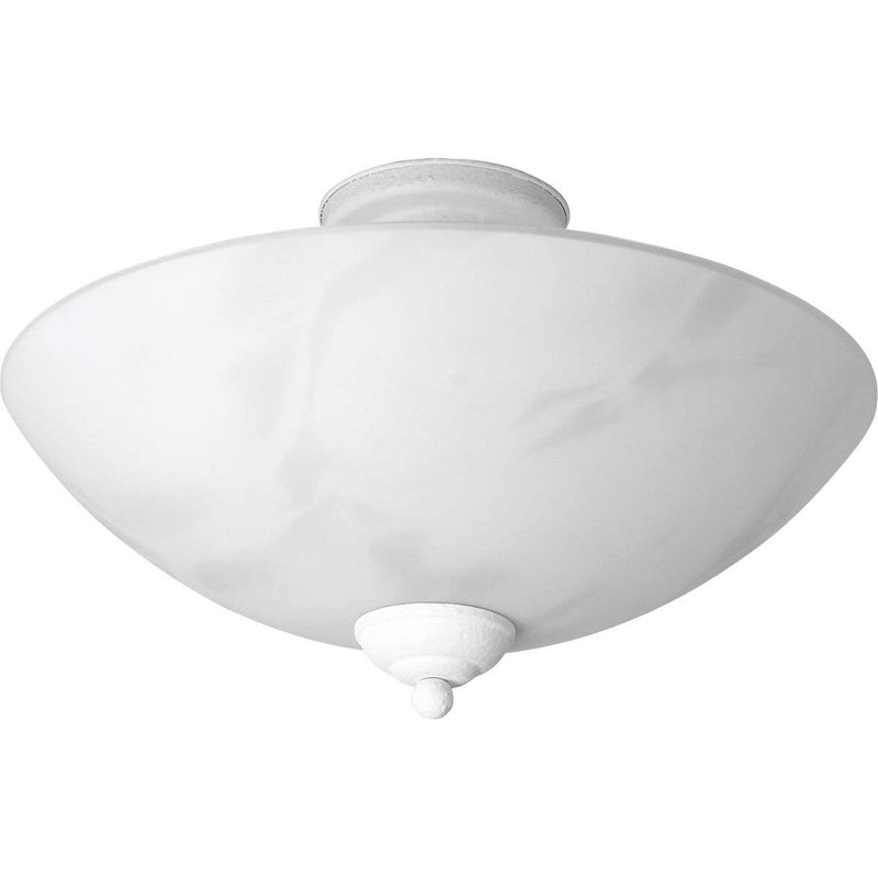 Progress Lighting P4919-30 Travera Faux Tiffany Art Glass Semi-Flush Close-To-Ceiling Fixture, Textured White