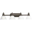 Progress Lighting P3164-09 4-Light Wall Bracket with White Etched Glass