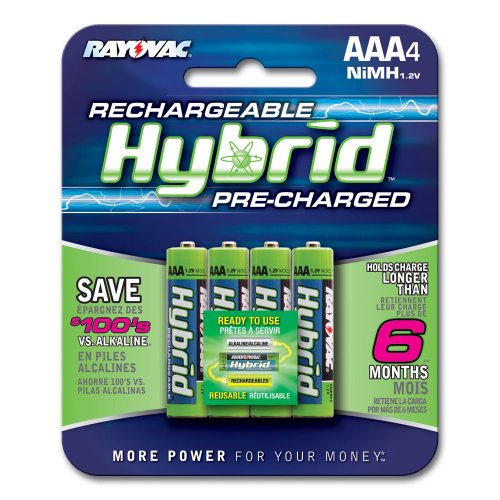 Rayovac Recharegable Hybrid Batteries AAA, 4-Count Pack