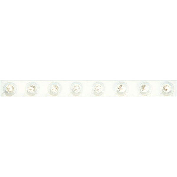 Progress Lighting P3300-30 8-Light Broadway Lighting Strips Sockets On 6-Inch Centers and UL Listed For Ceiling Mounting with 25 Watt Maximum Lamps, White