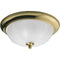 Progress Lighting P3735-10 Close-To-Ceiling Fixture with Satin Etched Glass, Polished Brass