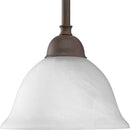 Progress Lighting P5068-33 1-Light Stem Hung Mini-Pendant with Swirled Alabaster Glass, Cobblestone