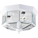 Progress Lighting P5788-30 Octagonal Close-To-Ceiling Fixture with Clear Bound Beveled Glass, White