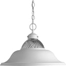 Progress Lighting P5033-30 1-Light Steel Shade with Clear Swirled Glass Dome, White