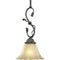 Progress Lighting P5022-84 1-Light Stem-Hung Mini-Pendant with Frosted Nutmeg Glass, Espresso