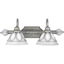 Progress Lighting P3250-44 Two-Light Fixture with Etched Alabaster Style Glass, Oxford Silver