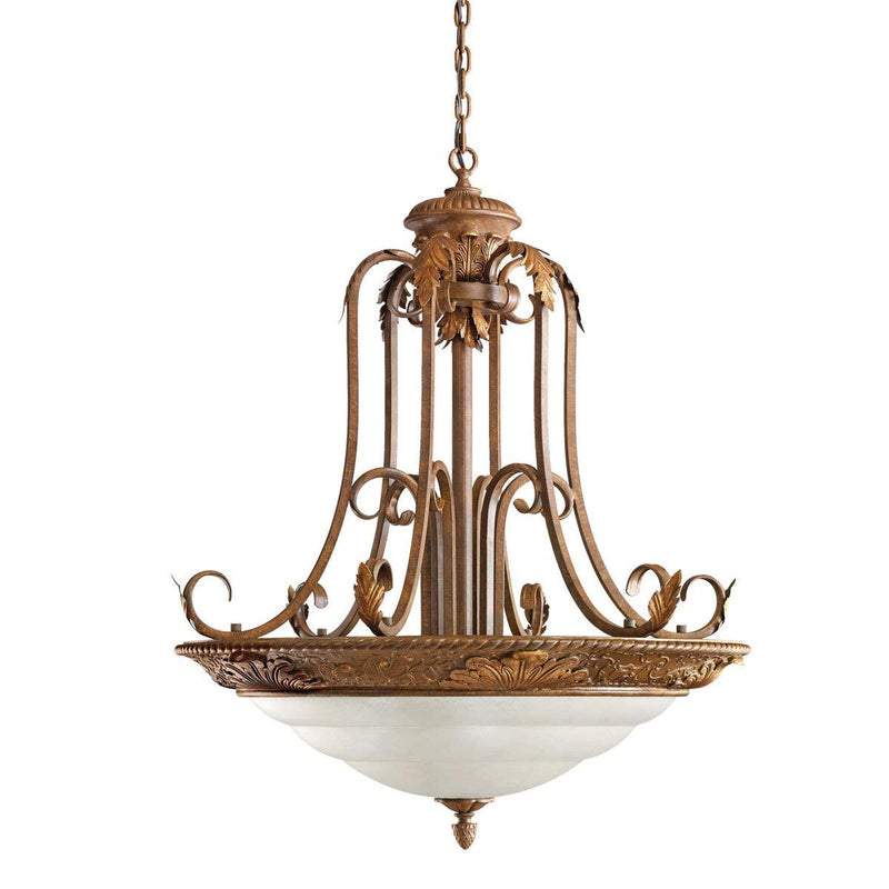 Gold Crackle Large Pendant Chandelier