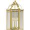 Progress Lighting P3645-10 6-Sided Foyer Fixture with Clear Flat Glass and Chain and Ceiling Mountings Both Included, Polished Brass