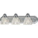 Progress Lighting P3044-15 3-Light Bracket with Partially-Etched Crystal Clear Cut Glass, Polished Chrome