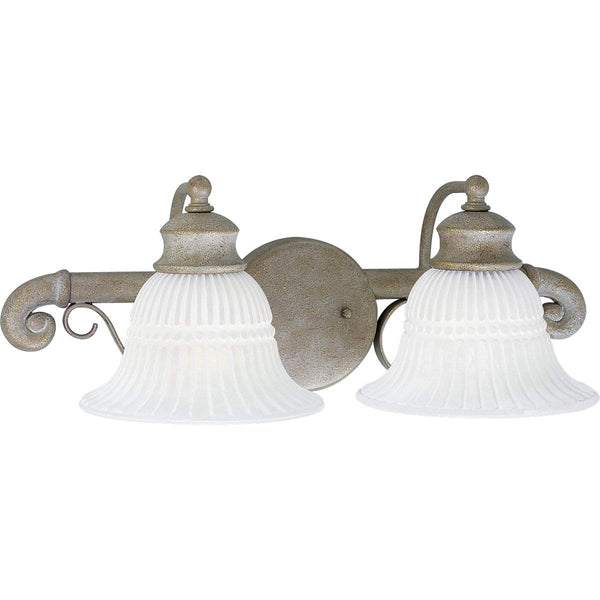 Progress Lighting Two-Light Bath Fixture with White Washed Alabaster Style Glass