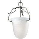 Progress Lighting P3788-44 One-Light Foyer Fixture with Etched Alabaster Glass and Chain and Ceiling Mounts Both Included, Oxford Silver