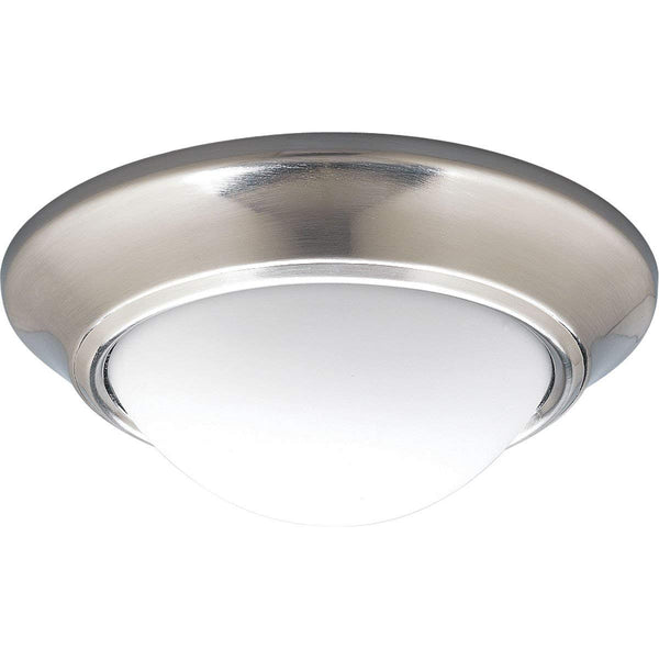 Progress Lighting P8012-09 Satin Opal Glass In Metal Flange Decorative Recessed Trim, Brushed Nickel