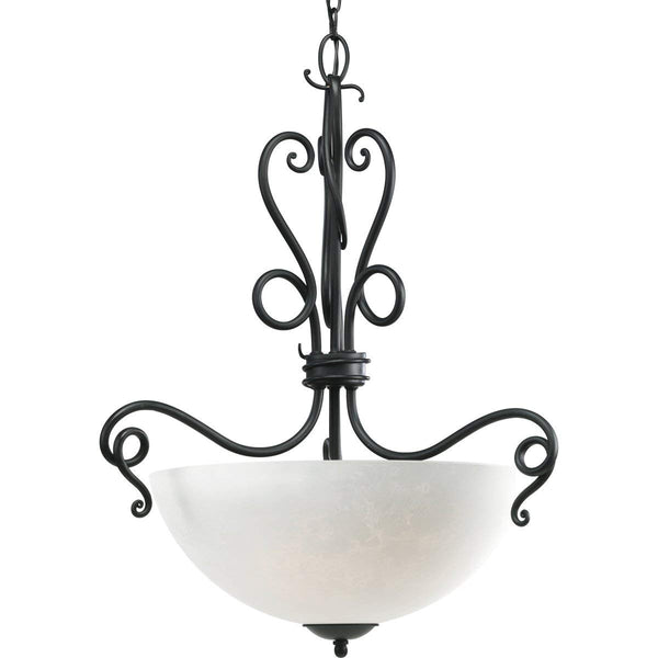 Progress Lighting P3455-80 Three-Light Hall and Foyer Fixture, Forged Black