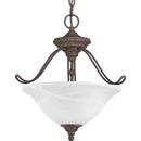 Progress Lighting P3467-33 3-Light Semi-Flush Close-To-Ceiling Fixture with Swirled Alabaster Glass, Cobblestone