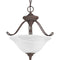 Progress Lighting P3467-33 3-Light Semi-Flush Close-To-Ceiling Fixture with Swirled Alabaster Glass, Cobblestone