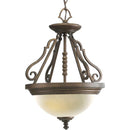 Progress Lighting P2833-102 3-Light Meeting Street Close-To-Ceiling Semi-Flush Fixture, Roasted Java