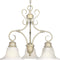 Progress Lighting Three-Light Chandelier with White Alabaster Style Glass