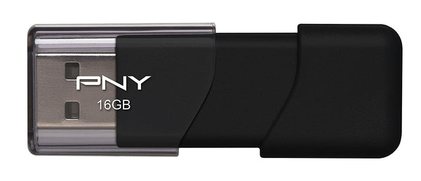 PNY Attache USB 2.0 Flash Drive, 16GB/ BLACK (P-FD16GATT03-GE)