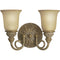 Progress Lighting P3032-62 Two-Light Cast Bath Fixture with Antique Stone Etched Glass, Creme Brulee