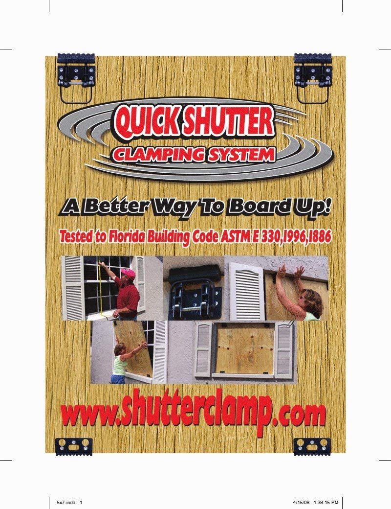 Shutter Clamp Quick Shutter Clamping System | Secure Plywood Hurricane Shutters | Hurricane Panel Clips to Secure Hurricane Window Plywood | Storm Safety