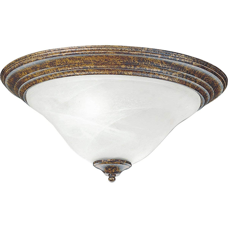 Progress Lighting P3500-27 Close-To-Ceiling Fixture with White Alabaster Glass, Golden Umber