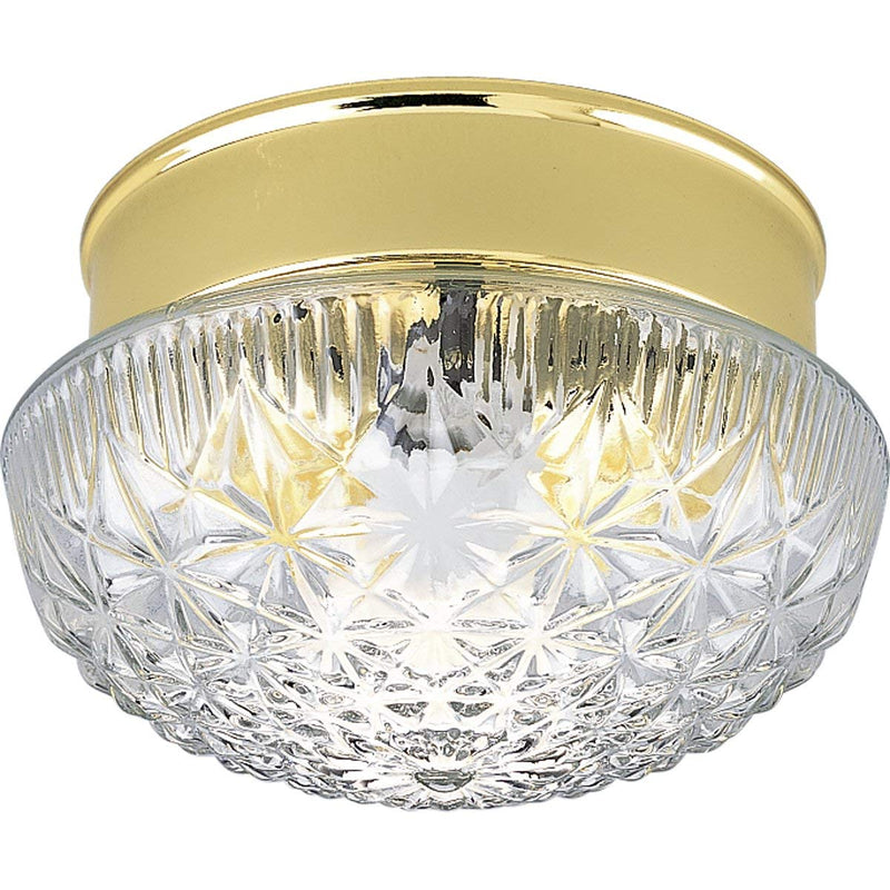 Progress Lighting P3503-10 Snap-In Fitter with Patterned Clear Glass, Polished Brass