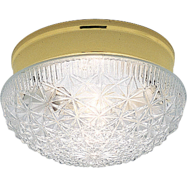 Progress Lighting P3504-10 Snap-In Fitter with Patterned Clear Glass, Polished Brass