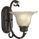 Progress Lighting P3172-84 One-Light Wall Fixture with Venetian Marble Glass, Espresso