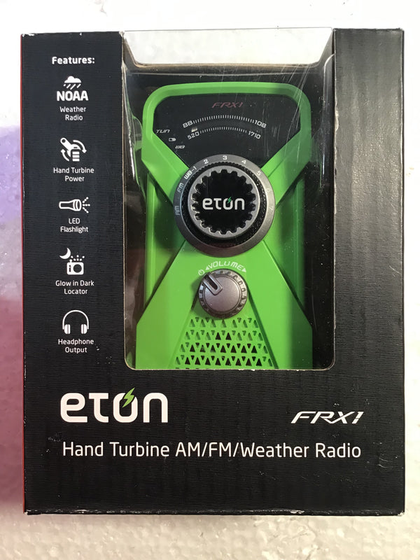 Eton frx1 hand turbine am/fm weather radio green