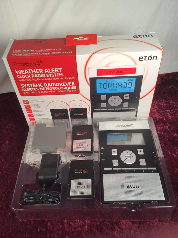 Eton zone guard weather alert clock radio system