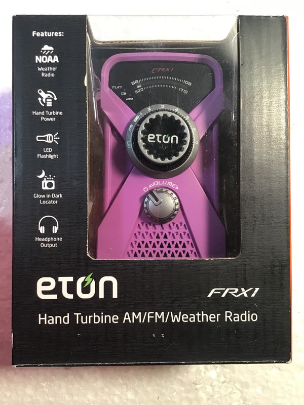 Eton hand turbine am/fm weather radio purple