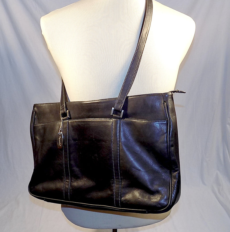 USED: Tignanello Black Leather Hand Bag