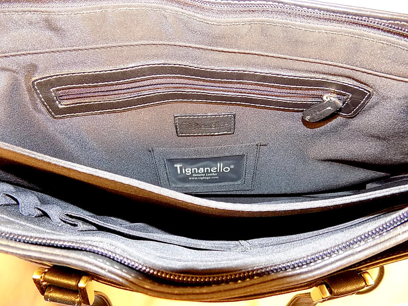 USED: Tignanello Black Leather Hand Bag