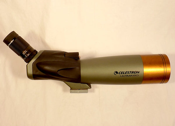 USED: Celestron Ultima 80mm Angled Spotting Scope, Olive Green/Copper w/: 52250-OP