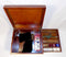 USED: Wooden Box Poker Chips Card Set