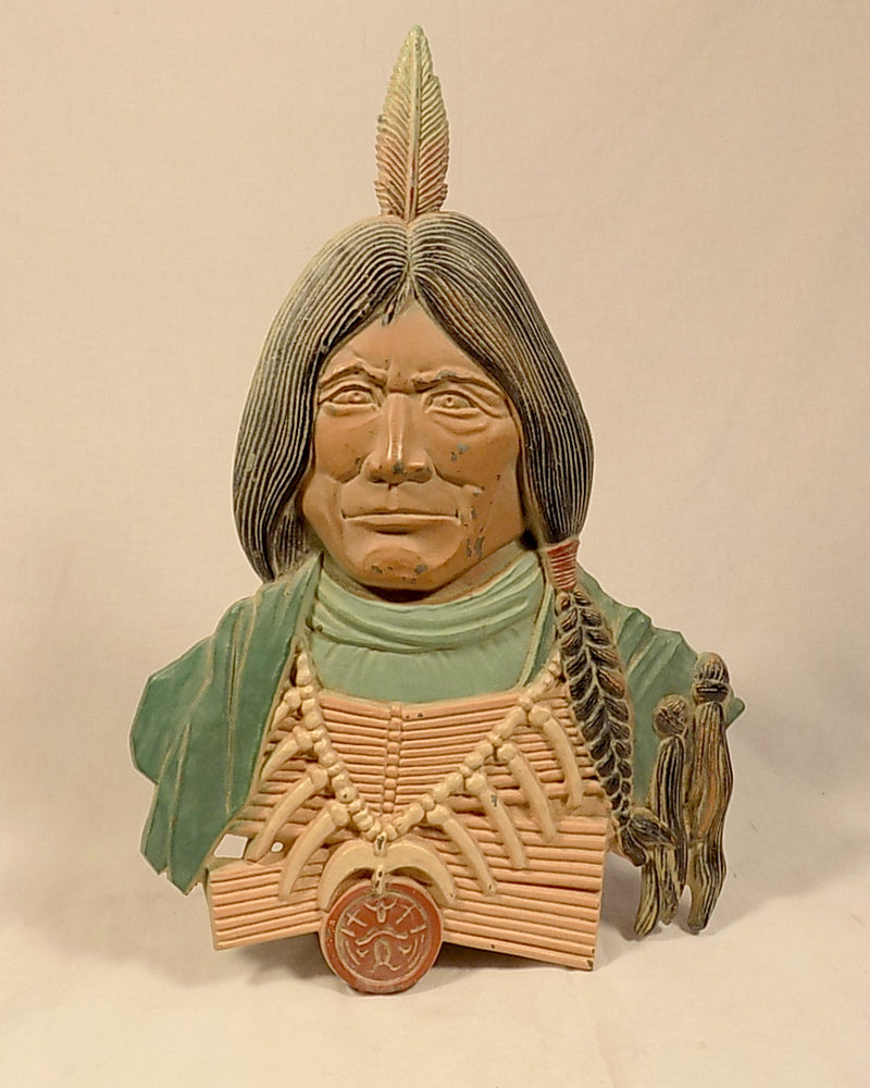 USED: Vintage 1970 Metal Wall Art SEXTON made in the USA Indian Man IH4