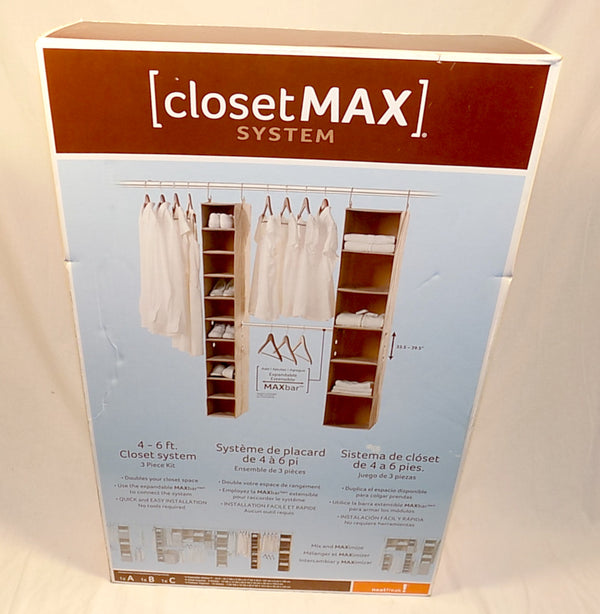 NEW: Neat Freak ClosetMax System 3-Piece Organizer 4-6 feet