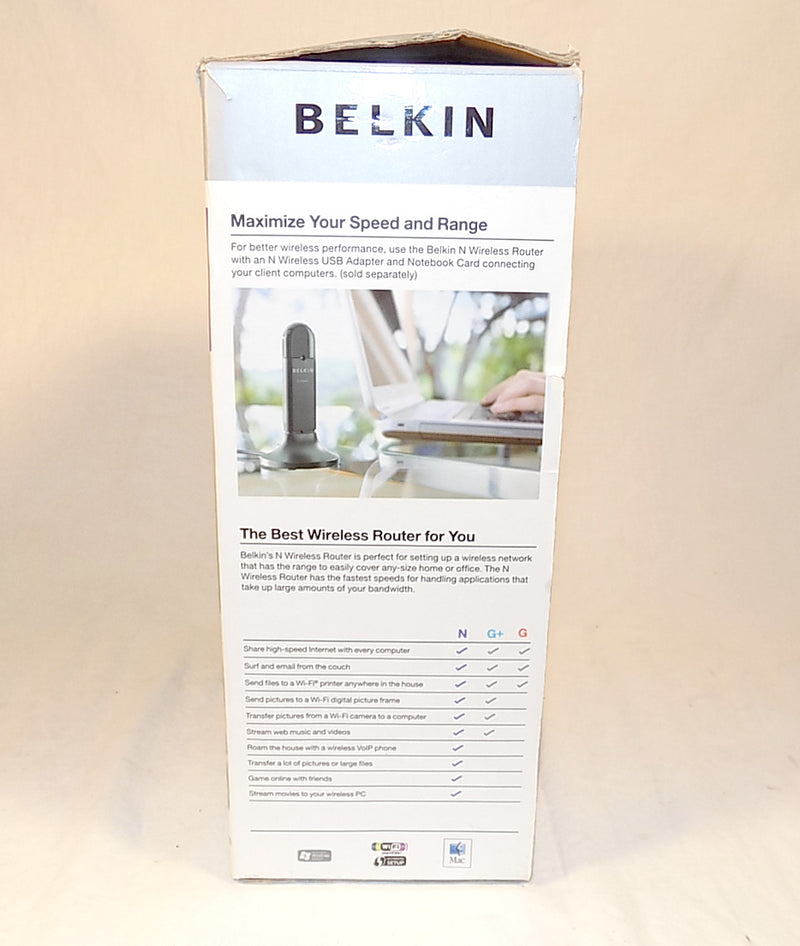 USED: BELKIN N WIRELESS ROUTER HIGH PERFORMANCE NETWORKING