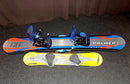 USED: **2 BOARDS** PALMER TITANIUM SNOWBOARD 3D X 156 & K2 BINDINGS W/ KIDS RIVA FREESTYLE 110 SNOWBOARD