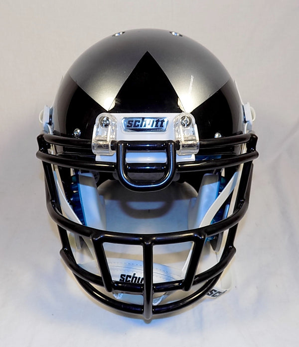 NEW: Schutt Youth XP Hybrid Football Helmet Silver & Black W/Black Mask, Large