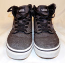 USED: Vans Atwood Hi (F16 Textile) Black/White Kids Size 2.5 Shoes (VN000VH1KMS)