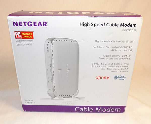 USED: NETGEAR CMD31T (4x4) Cable Modem (CMD31T) DOCSIS 3.0 - High Speed Cable