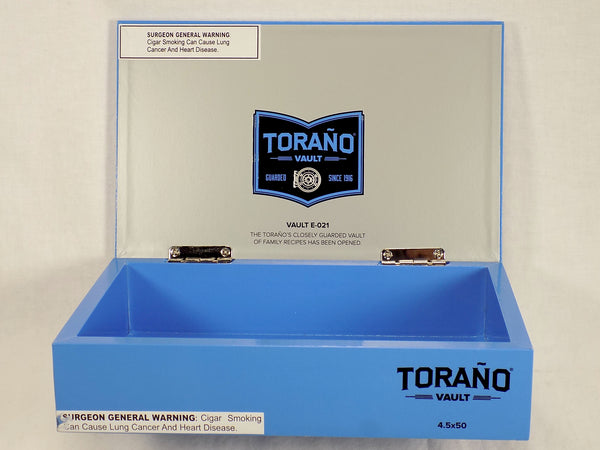 Torano Vault E-021 Royal Blue Lacquer Empty Wood Cigar Box 4.5×50