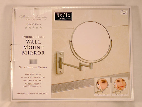 Double-Sided 8X Magnifying Wall Mount Mirror BED BATH & BEYOND 360 Swivel