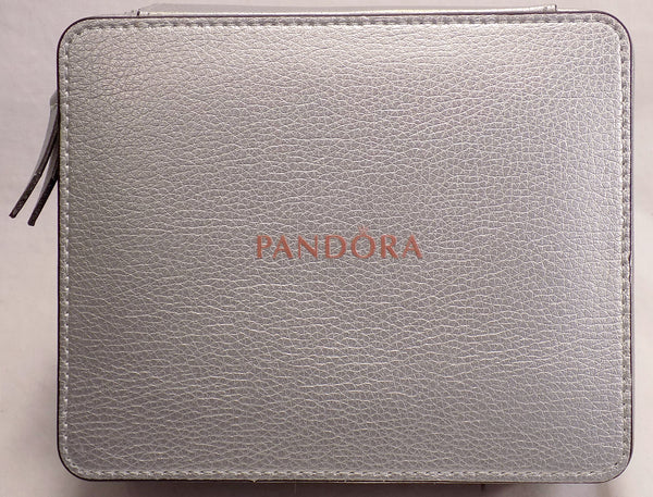 Pandora Zippered Elegance Bracelet Jewelry Case (Box Only) Silver Leatherette