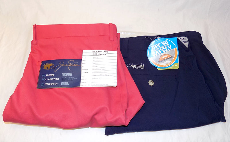 Jack Nicklaus Granite Red Golf Pants & Columbia PFG OmniSheild Navy Shorts Size 34